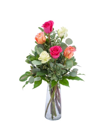 Six Roses Flower Arrangement